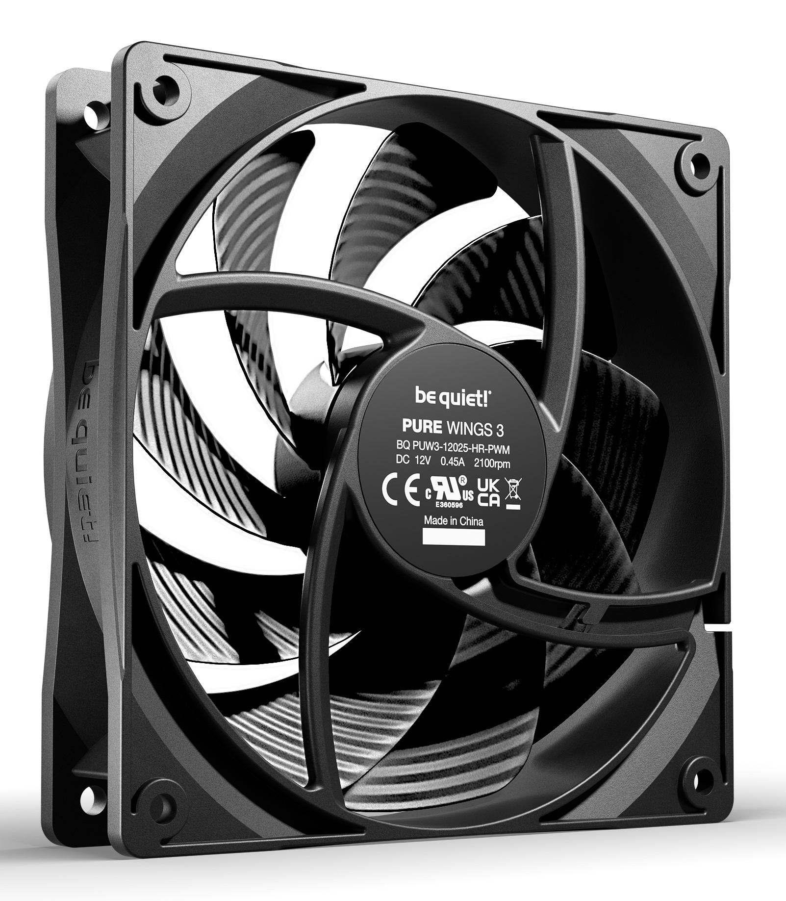 be quiet! Pure Wings 3 120mm | PWM high-speed Triple Pack Computer behuizing Ventilator 12 cm Zwart 3 stuk(s) - Afbeelding 3