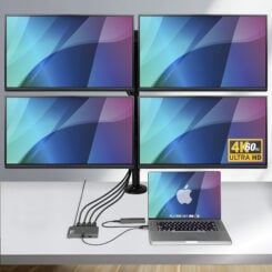StarTech.com USB-C naar Quad-Monitor Adapter, 4K 60Hz DisplayPort, 140W PD Passthrough voor Laptop Opladen, USB Poort voor Wireless Toetsenbord / Muis, TAA - Afbeelding 4