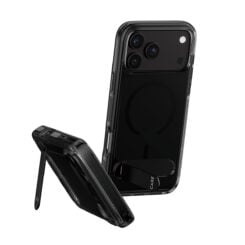 PanzerGlass CARE™ by ® Kickstand Case Smokey w. Black MagSafe iPhone 2026 Pro Max | 17 Pro Max mobiele telefoon behuizingen Hoes Transparant
