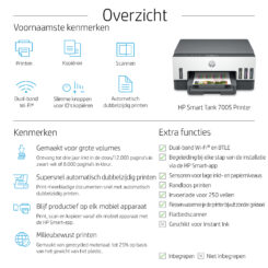 HP Smart Tank 7005 Draadloos All-in-One Kleur Printer, Dubbelzijdig printen; Kopieerapparaat, Scanner - Afbeelding 6