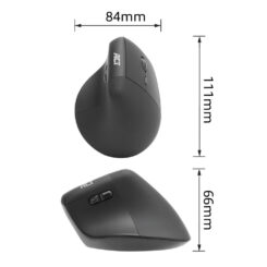 ACT Ergonomische draadloze muis 1600 DPI met verticale grip, gemaakt van gerecyclede materialen - Afbeelding 3