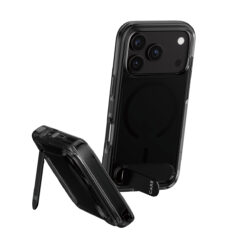 PanzerGlass CARE™ by ® Kickstand Case Smokey w. Black MagSafe iPhone 2026 Pro | 17 Pro mobiele telefoon behuizingen Hoes Transparant