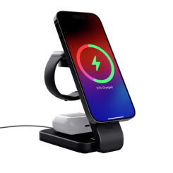 Trust Viro 3-in-1 Draadloze Magnetische Oplaadstandaard – Draadloze oplader standaard – Geschikt voor iPhone Apple Watch en AirPods – Zwart - Afbeelding 3