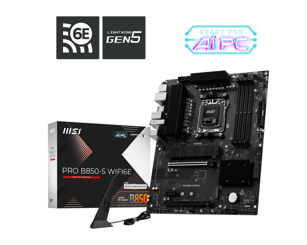 MSI PRO B850-S WIFI6E moederbord AMD B850 Socket AM5 ATX - Afbeelding 3