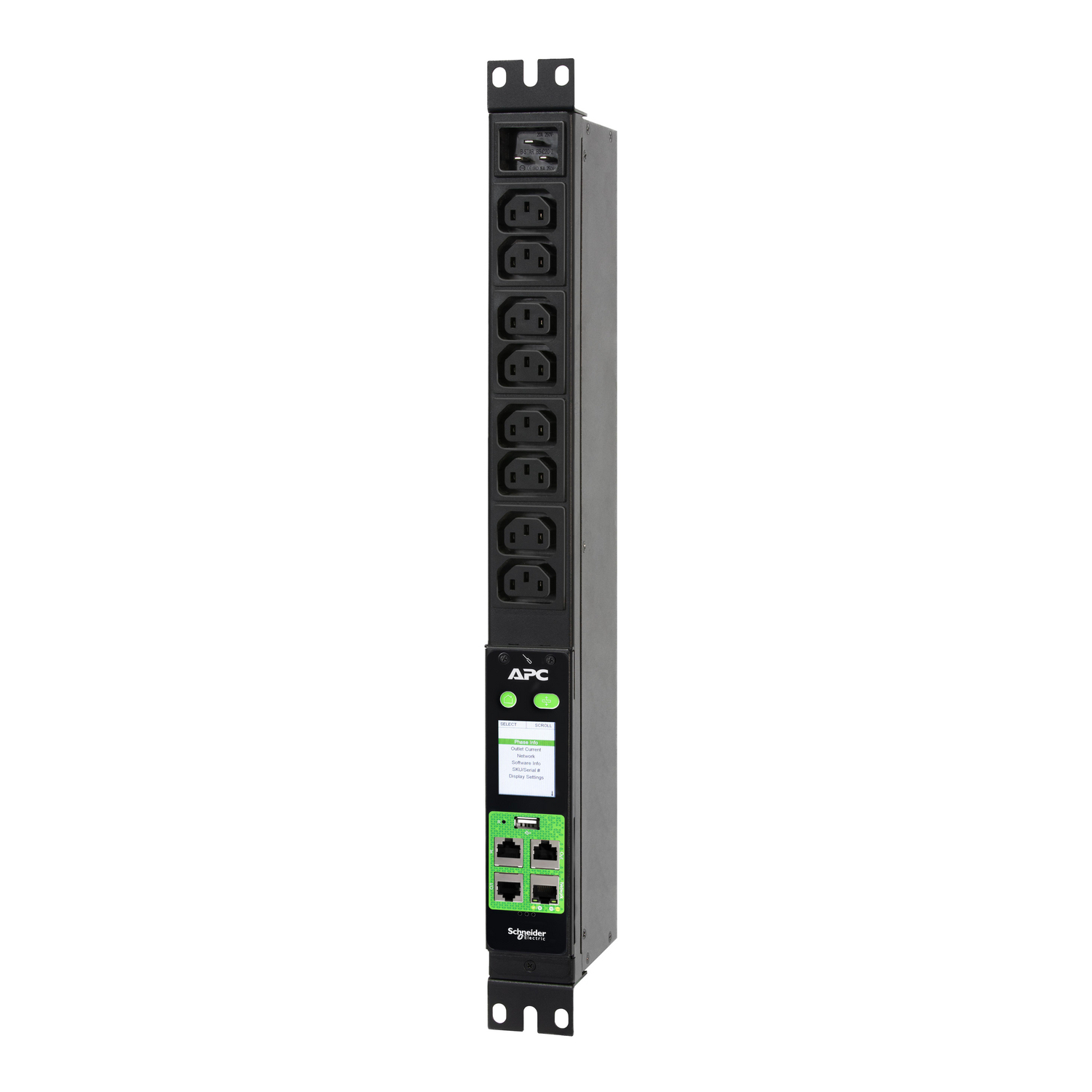 APC Easy PDU EPDU2016M - Metered, 1U, 16A, 230V, (8x)C13, C20 stekker - Afbeelding 4