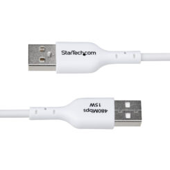StarTech.com 1m USB-A naar USB-C Laadkabel, USB-A naar USB Type-C Oplaadkabel, Opladen & Synchroniseren, 3A Fast Charge, USB 2.0 Data Transfer Kabel, TPE Mantel, Wit - Afbeelding 5