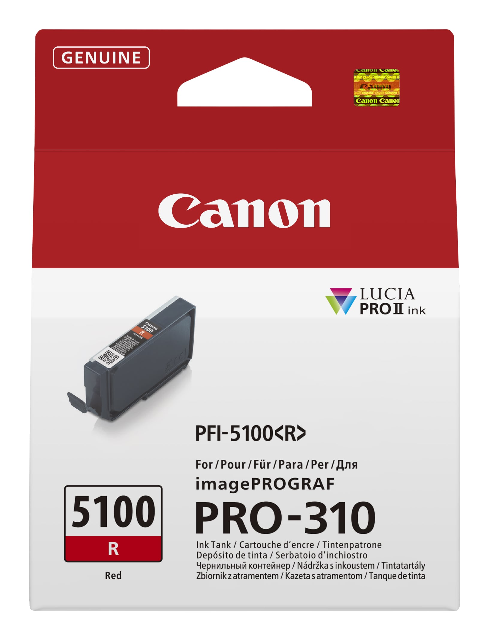 Canon PFI-5100 R inktcartridge 1 stuk(s) Origineel Rood - Afbeelding 2