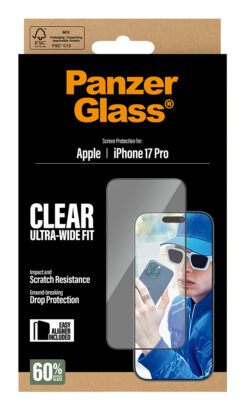 PanzerGlass ® Screen Protector iPhone 17 Pro | Ultra-Wide Fit w. EasyAligner Doorzichtige schermbeschermer Apple 1 stuk(s) - Afbeelding 4