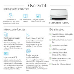 HP ScanJet Pro 2000 s2 Paginascanner 600 x 600 DPI A4 Zwart, Wit - Afbeelding 4