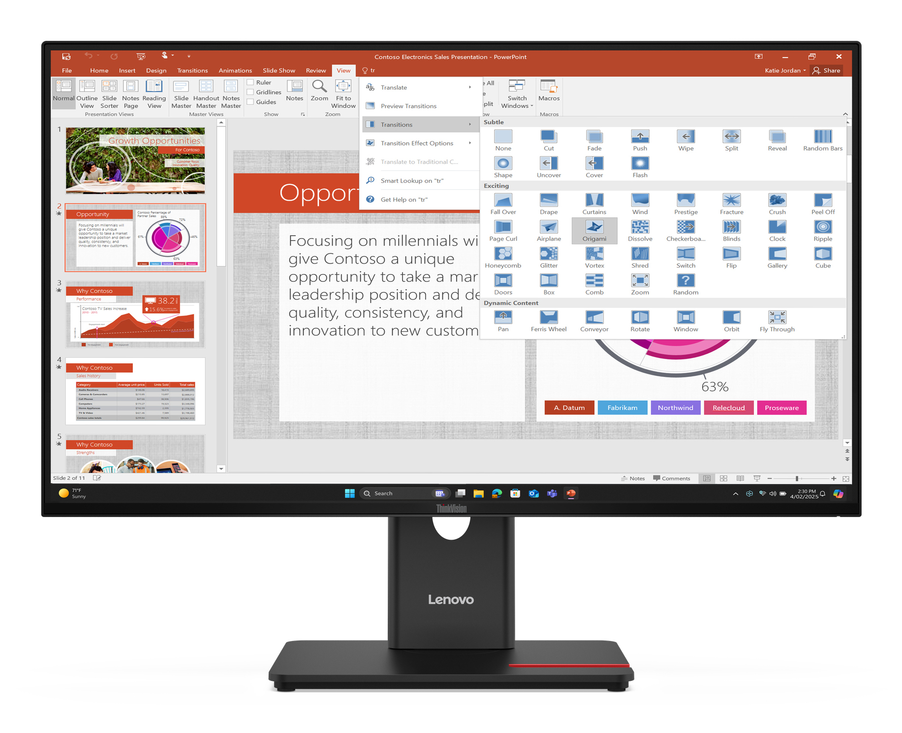 Lenovo ThinkVision T27-40 Monitor - Afbeelding 2
