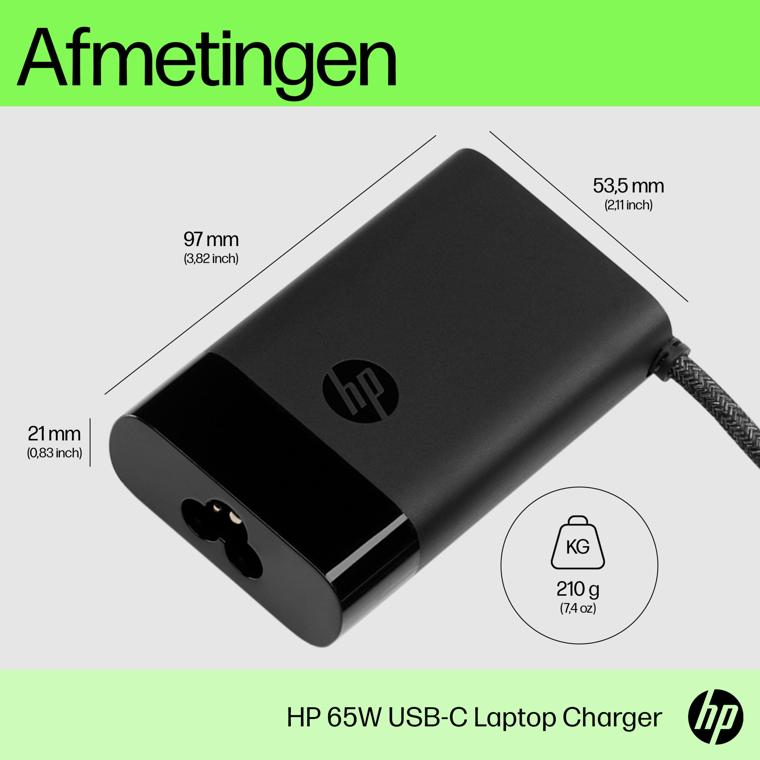HP USB-C 65W-laptoplader - Afbeelding 4