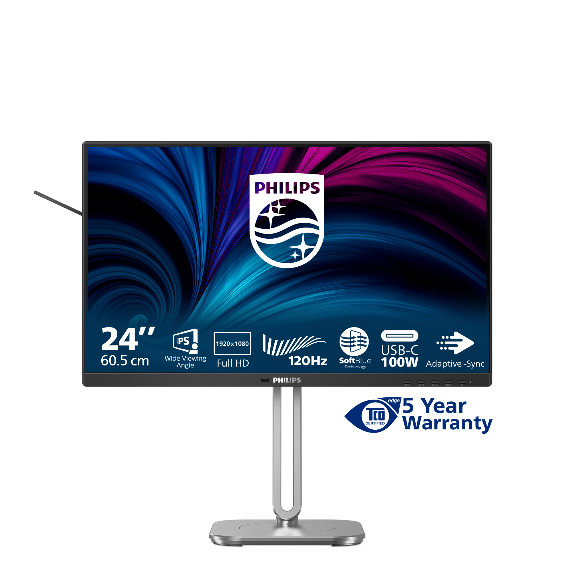 Philips 4000 series 24B2U4301/00 computer monitor 60,5 cm (23.8") 1920 x 1080 Pixels Full HD LCD Grijs - Afbeelding 4