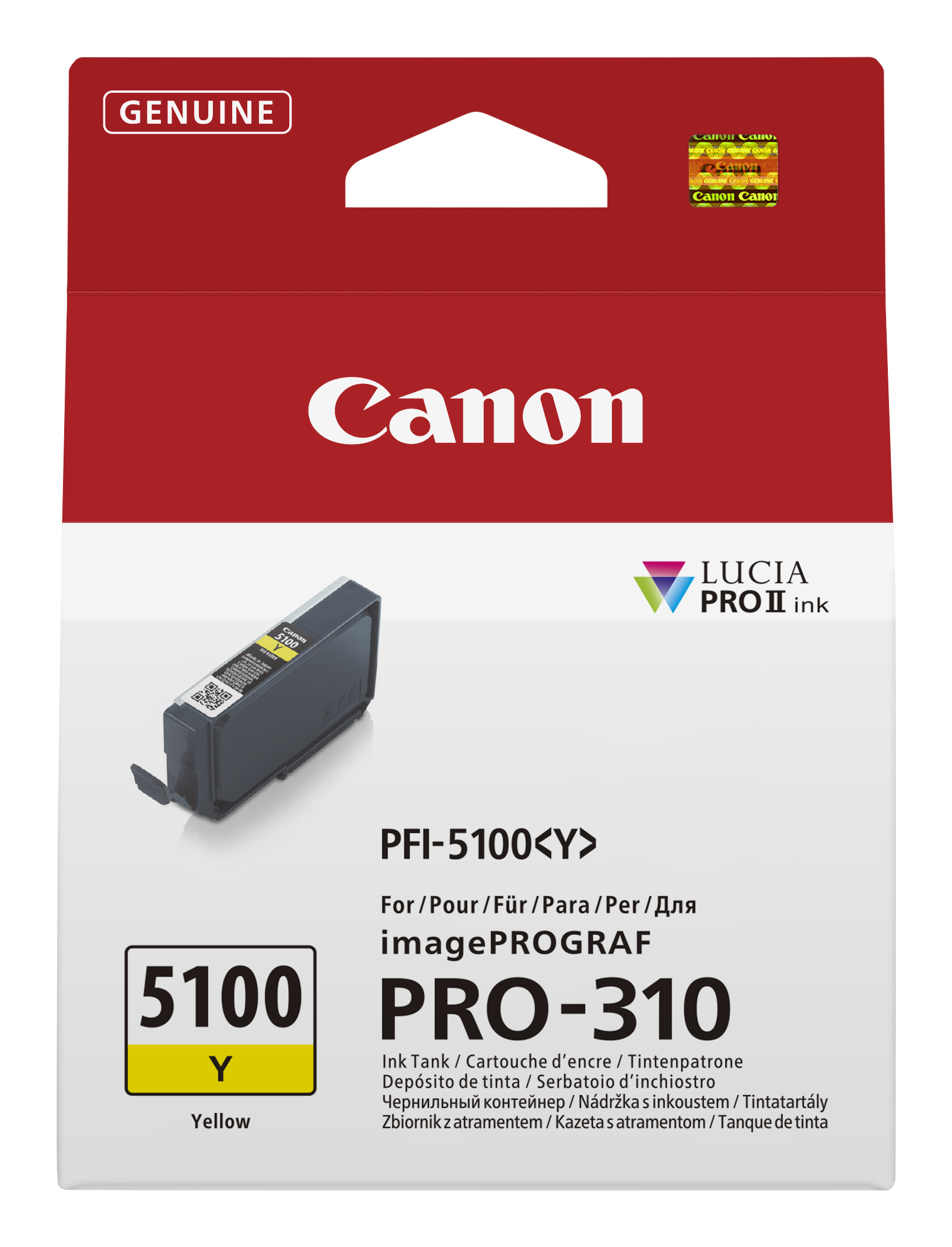 Canon PFI-5100 Y inktcartridge 1 stuk(s) Origineel Geel - Afbeelding 2