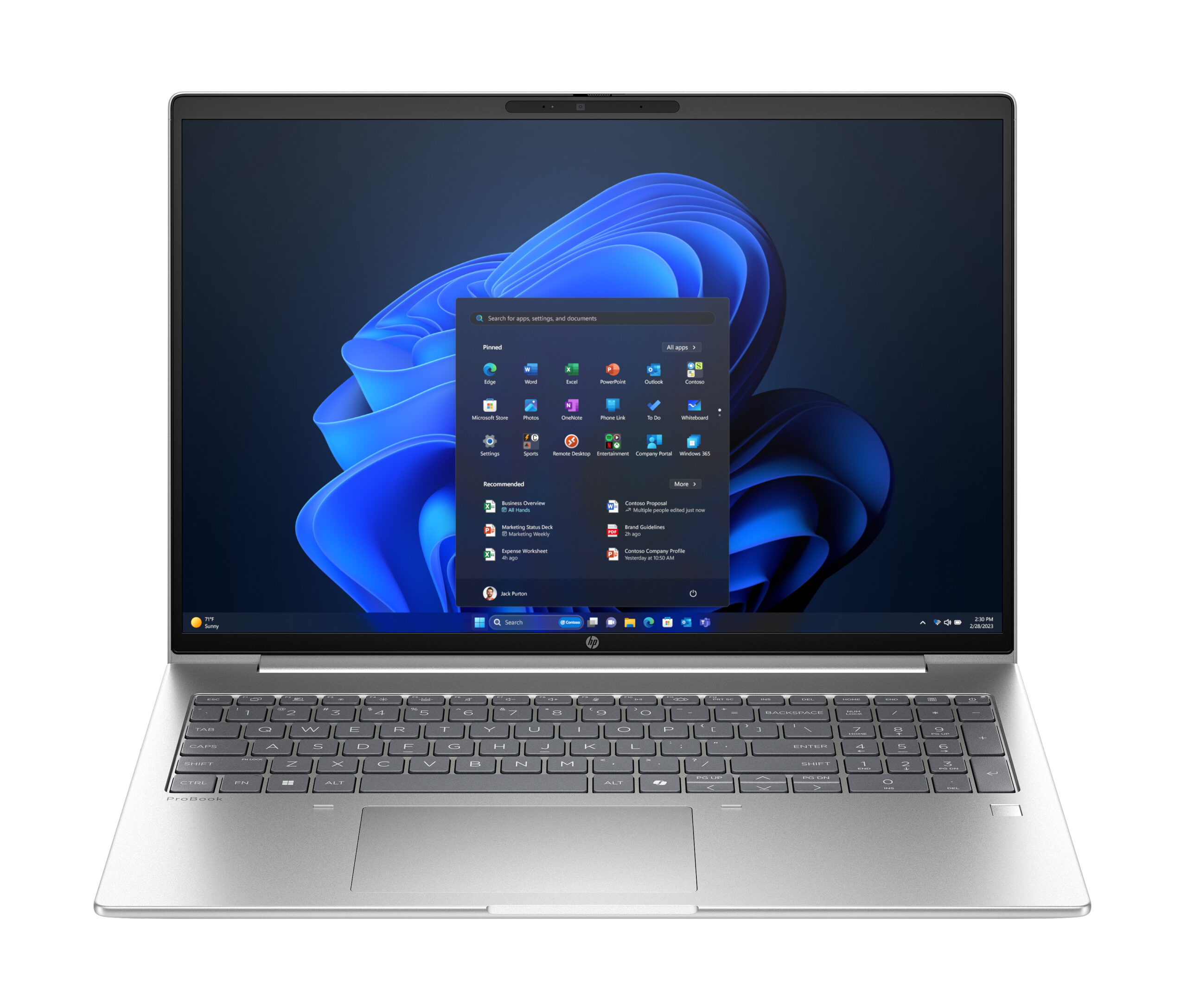 HP ProBook 4 G1i AI Intel Core Ultra 7 255H Laptop 40,6 cm (16") WUXGA 16 GB DDR5-SDRAM 512 GB SSD Wi-Fi 6E (802.11ax) Windows 11 Pro AI PC Zilver QWERTY - Afbeelding 2