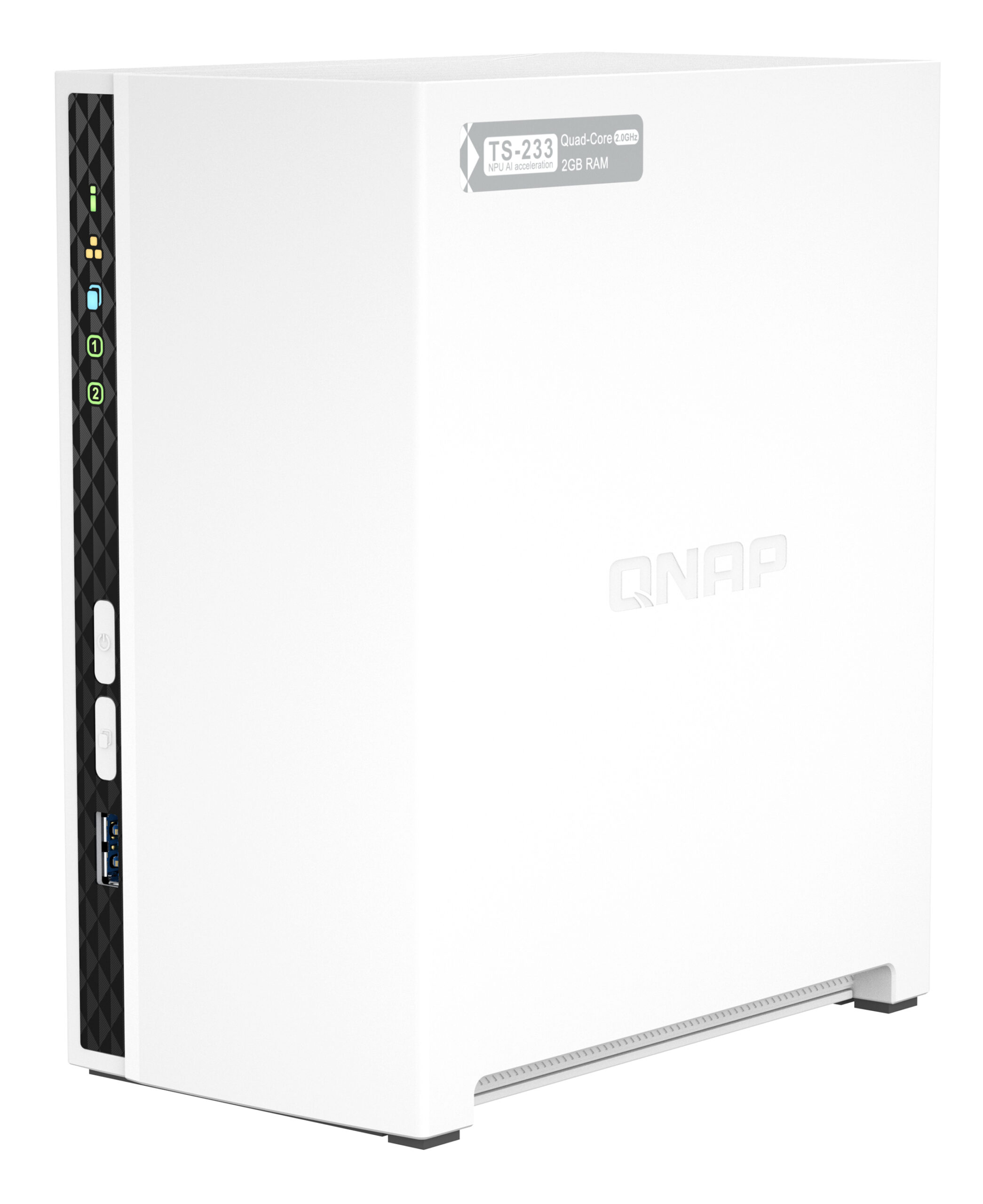 QNAP TS-233 data-opslag-server NAS Tower ARM Cortex-A55 2 GB 0 TB QNAP QTS Wit - Afbeelding 5