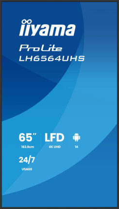 iiyama LH6564UHS-B1AG beeldkrant Digitale signage flatscreen 165,1 cm (65") Wifi 500 cd/m² 4K Ultra HD Zwart Type processor Android 24/7 - Afbeelding 4