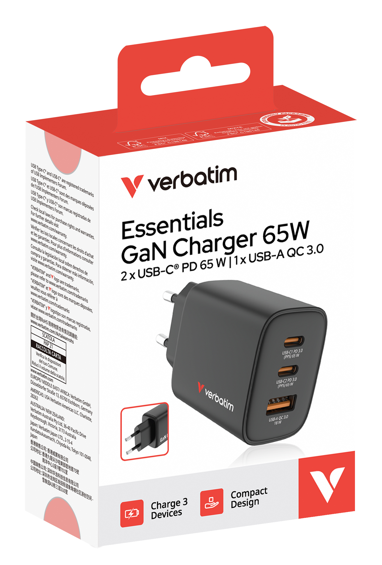 Verbatim 32352 oplader voor mobiele apparatuur Universeel Zwart AC Snel opladen Binnen - Afbeelding 4