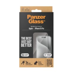 PanzerGlass ® Screen Protector iPhone 15 Pro | Ultra-Wide Fit w. EasyAligner Doorzichtige schermbeschermer Apple 1 stuk(s) - Afbeelding 4
