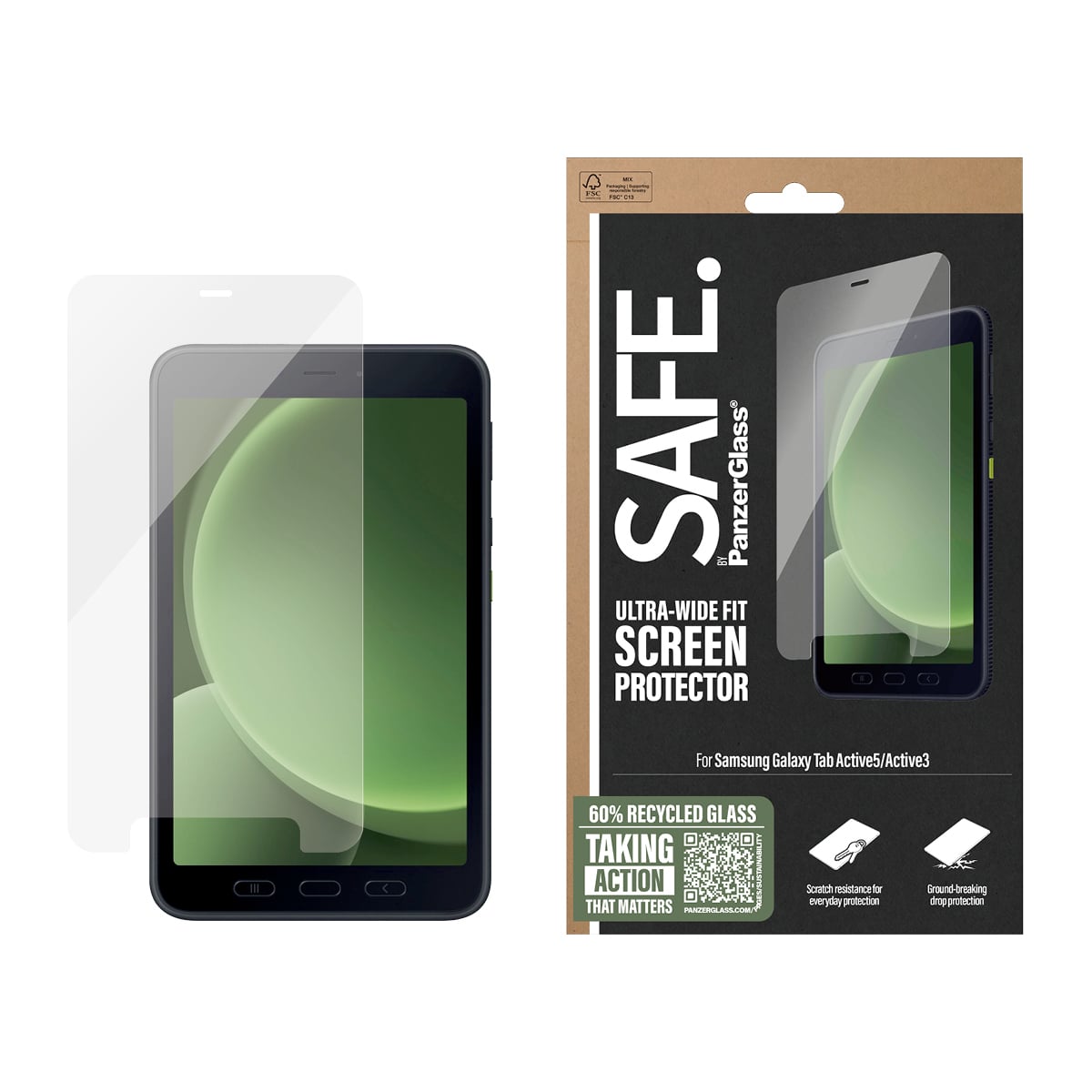 PanzerGlass SAFE. by ® Screen Protector Samsung Galaxy Tab Active5 | Active3 | Ultra-Wide Fit Doorzichtige schermbeschermer 1 stuk(s) - Afbeelding 3