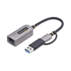 StarTech.com 2.5GbE USB-C naar Ethernet Adapter met USB-A Converter, NBASE-T NIC, USB 3.0 Type-C 2.5/1G Multi Speed Netwerk, Thunderbolt Compatibel, Windows & Mac - Afbeelding 3