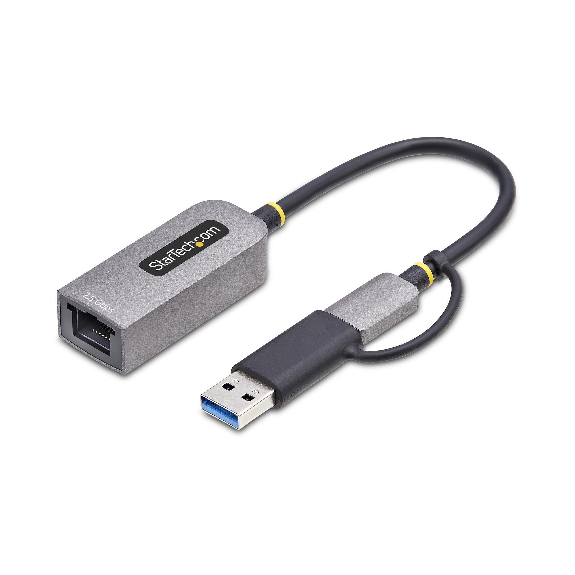 StarTech.com 2.5GbE USB-C naar Ethernet Adapter met USB-A Converter, NBASE-T NIC, USB 3.0 Type-C 2.5/1G Multi Speed Netwerk, Thunderbolt Compatibel, Windows & Mac - Afbeelding 3