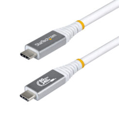 StarTech.com 1,5m USB4 Kabel, 80Gbps, USB-IF Gecertificeerde USB-C Kabel, 240W PD, 8K 120Hz/4K 240Hz, DP2.1, DP80, Thunderbolt 4 Compatibel, USB Type-C Kabel, Wit