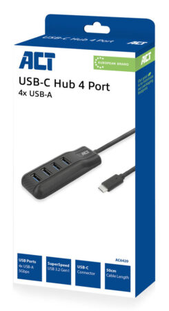 ACT AC6420 interface hub USB 3.2 Gen 1 (3.1 Gen 1) Type-C 5000 Mbit/s Zwart - Afbeelding 4