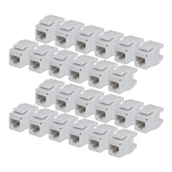 StarTech.com Cat6 Keystone Jack, 24 Stuks, RJ45 Ethernet Keystone Jacks, UTP Cat6 Ethernet Jack voor Wandcontactdoos, 180 Graden, 110 Punch Down, Wit