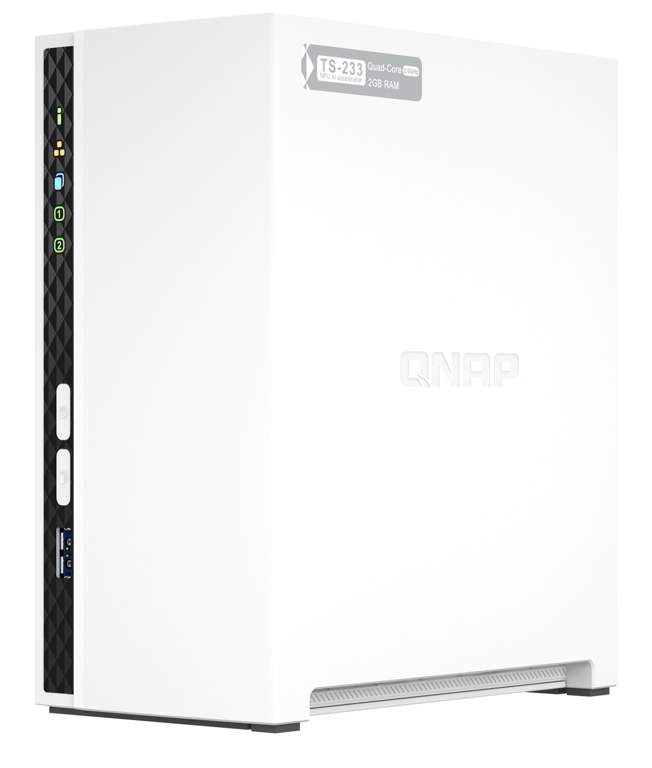 QNAP TS-233 data-opslag-server NAS Tower ARM Cortex-A55 2 GB 0 TB QNAP QTS Wit - Afbeelding 6