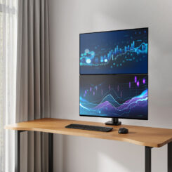 ACT Monitorarm 49" office premium, gasveer, paalbevestiging, 2 schermen - Afbeelding 3