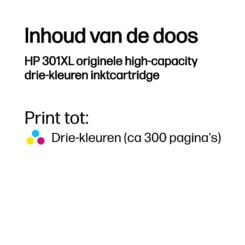 HP 301XL originele high-capacity drie-kleuren inktcartridge - Afbeelding 4
