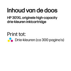 HP 301XL originele high-capacity drie-kleuren inktcartridge - Afbeelding 4