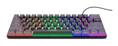 Trust GXT 867 Acira Gaming Toetsenbord - Mechanisch toetsenbord – Belgische AZERTY-indeling – RGB-verlichting – Grijs - Afbeelding 3