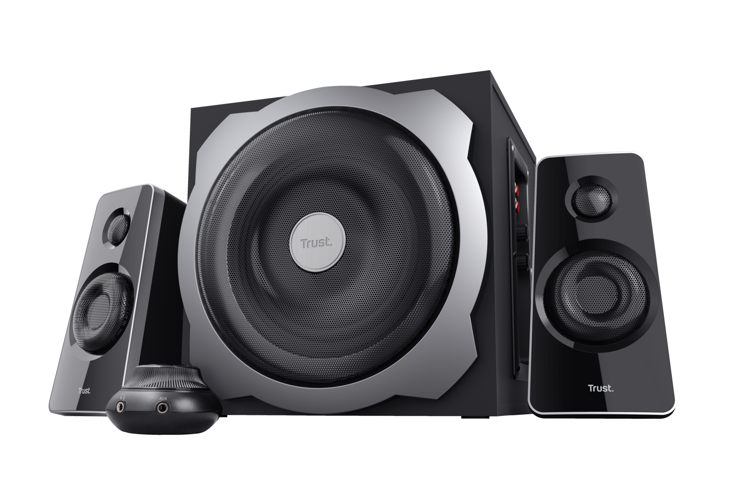 Trust Tytan 2.1 Luidsprekerset – 2.1‑luidsprekerset – subwoofer speakers – Bedrade bediening – Zwart - Afbeelding 2