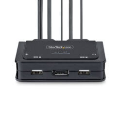 StarTech.com 2-Port Hybride USB-C DisplayPort Kabel KVM Switch, 4K 60Hz, Compacte KVM met 1.8m USB-A/DisplayPort/Audio & 1.2m USB-C Geïntegreerde Host Kabels, Bus Powered, Remote Drukknop/Hotkey Schakelaar - Afbeelding 4
