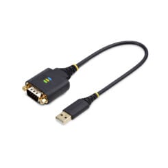 StarTech.com 30cm USB naar Serieel Adapter/Converter Kabel, COM Retention, Verwisselbare DB9 Schroeven/Moeren, USB-A naar DB9 RS232, FTDI IC, ESD Bescherming, Windows/macOS/Linux