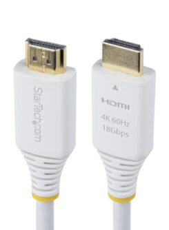 StarTech.com 3m Premium Gecertificeerde High Speed HDMI Kabel, 4K 60Hz/1440p 144Hz, HDR10/HDCP 2.2/ARC, 18Gbps, UHD HDMI 2.0 Kabel voor TV/Monitor/Scherm, TPE Mantel, Wit