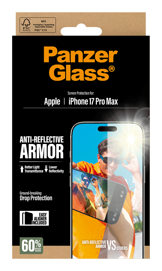 PanzerGlass ® Anti-Reflective Armor Screen Protector iPhone 17 Pro Max w. EasyAligner Doorzichtige schermbeschermer Apple 1 stuk(s) - Afbeelding 4