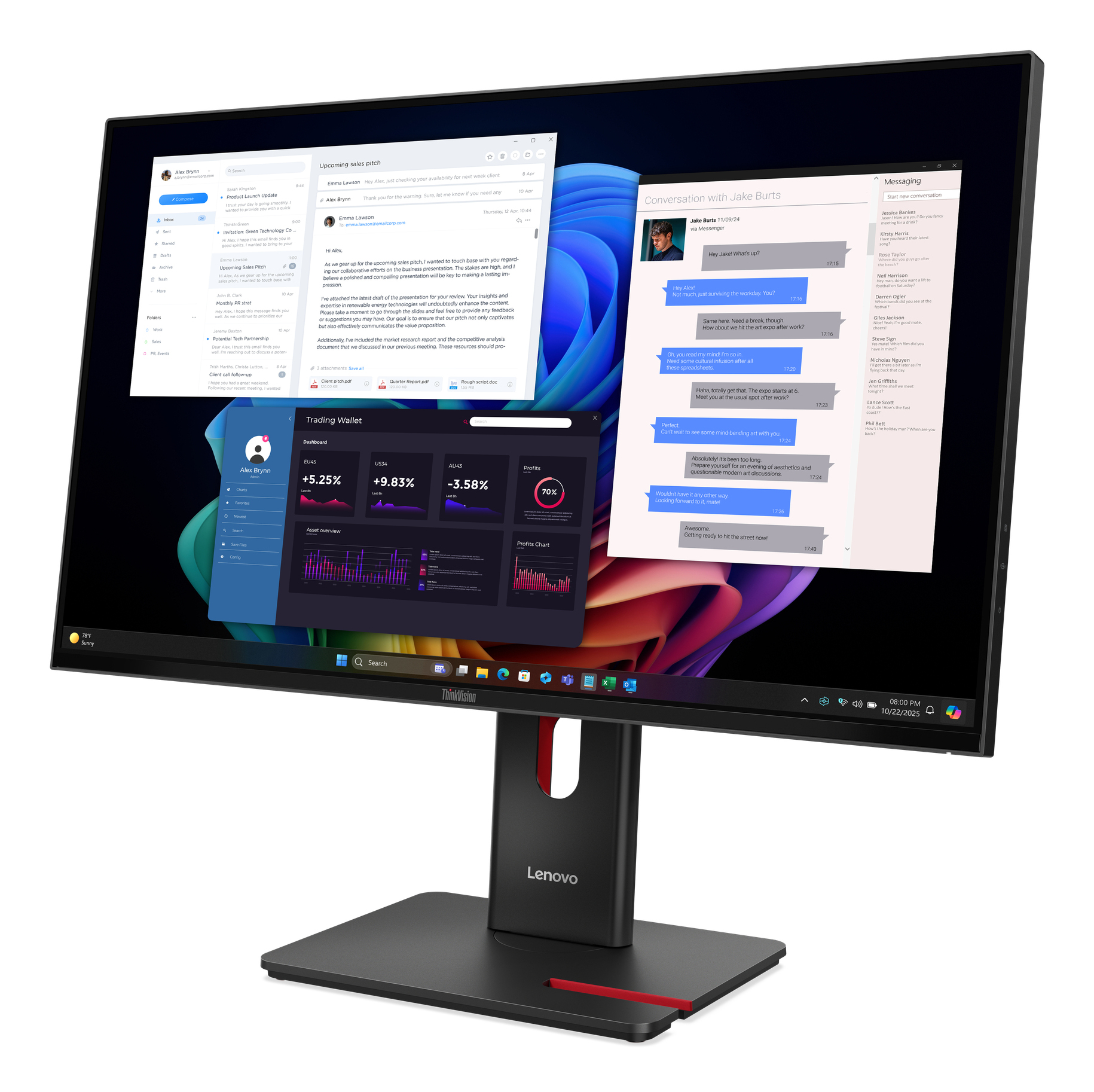 Lenovo ThinkVision T27UD-40 Monitor - Afbeelding 4