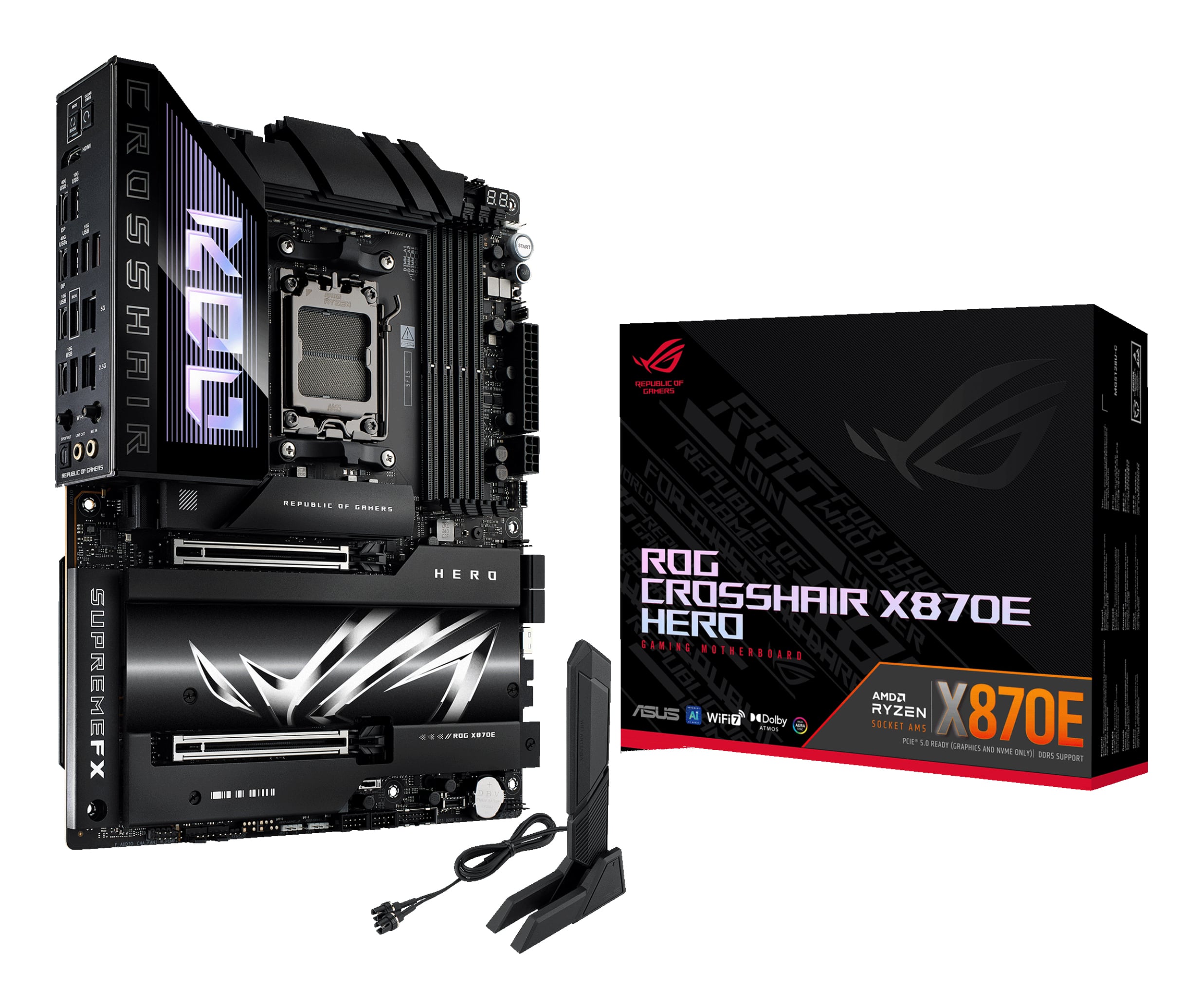 ASUS ROG CROSSHAIR X870E HERO AMD X870E Socket AM5 ATX - Afbeelding 2