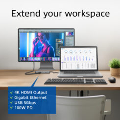 ACT USB-C 4K docking station voor 1 HDMI monitor, ethernet, USB-C, USB-A, cardreader en PD pass-through - Afbeelding 5