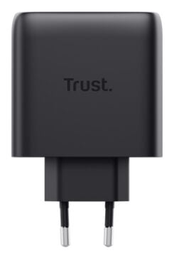 Trust Maxo GaN Laptoplader 65W - USB-C oplader – 2 USB-C poorten – 65W vermogen – Zwart - Afbeelding 3