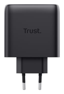 Trust Maxo GaN Laptoplader 65W - USB-C oplader – 2 USB-C poorten – 65W vermogen – Zwart - Afbeelding 3