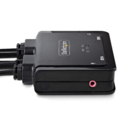 StarTech.com 2-Port Hybride USB-C DisplayPort Kabel KVM Switch, 4K 60Hz, Compacte KVM met 1.8m USB-A/DisplayPort/Audio & 1.2m USB-C Geïntegreerde Host Kabels, Bus Powered, Remote Drukknop/Hotkey Schakelaar - Afbeelding 5