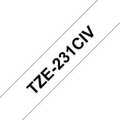 Brother TZE-231CIV labelprinter-tape Zwart op wit