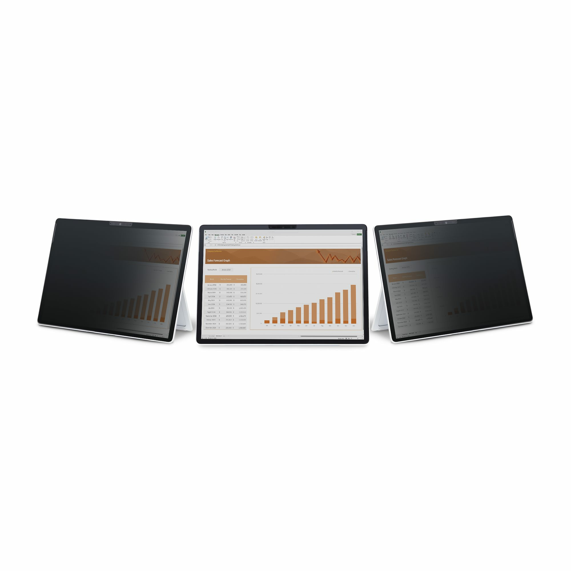 StarTech.com 4-Way 13-inch Surface Pro 8/9/X/11 Laptop Privacy Filter, Portrait/Landscape Modes, Touch-Enabled, Anti-Glans Security Filter, +/- 30 Graden Kijkhoek, 51% Blauw Licht Vermindering - Afbeelding 3