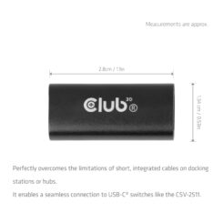 CLUB3D USB-C®-vrouwelijke adapter 40G 240 W 8K 60 Hz - Afbeelding 4