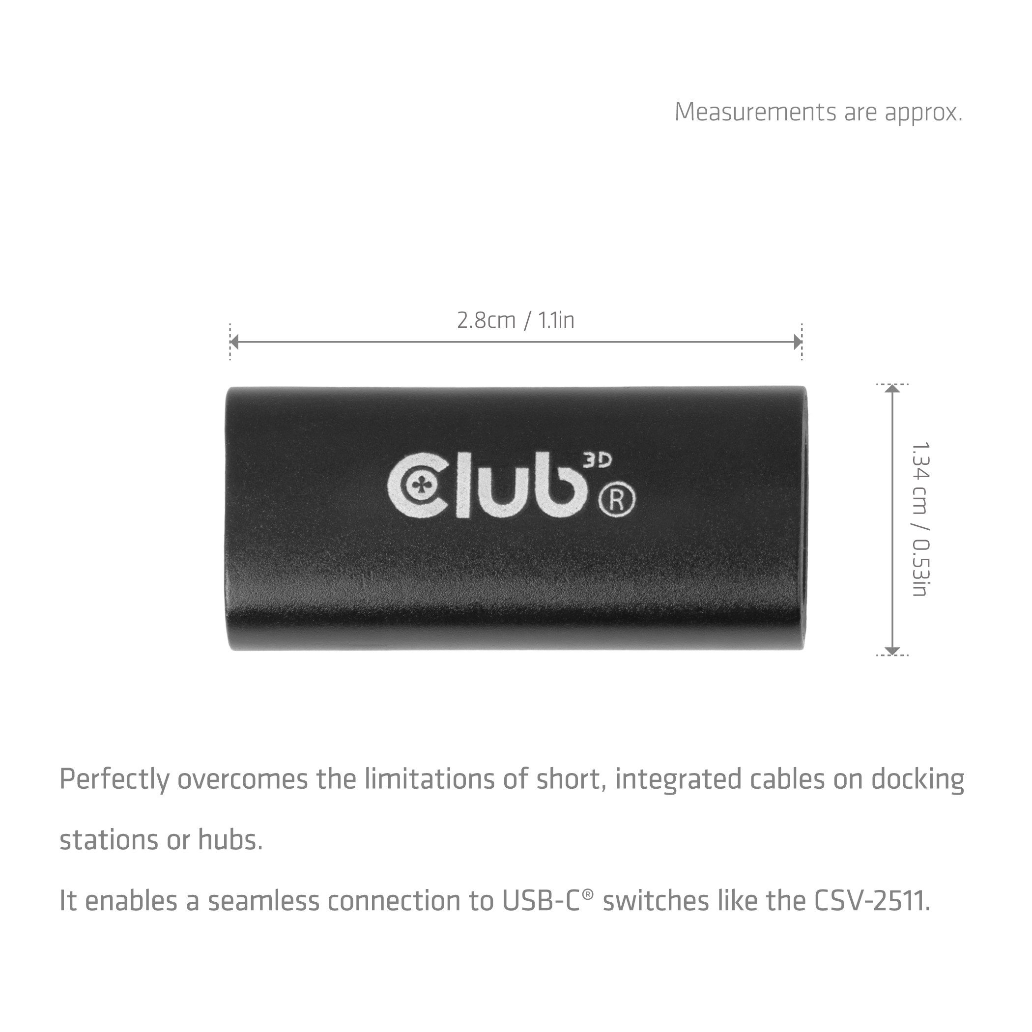 CLUB3D USB-C®-vrouwelijke adapter 40G 240 W 8K 60 Hz - Afbeelding 4