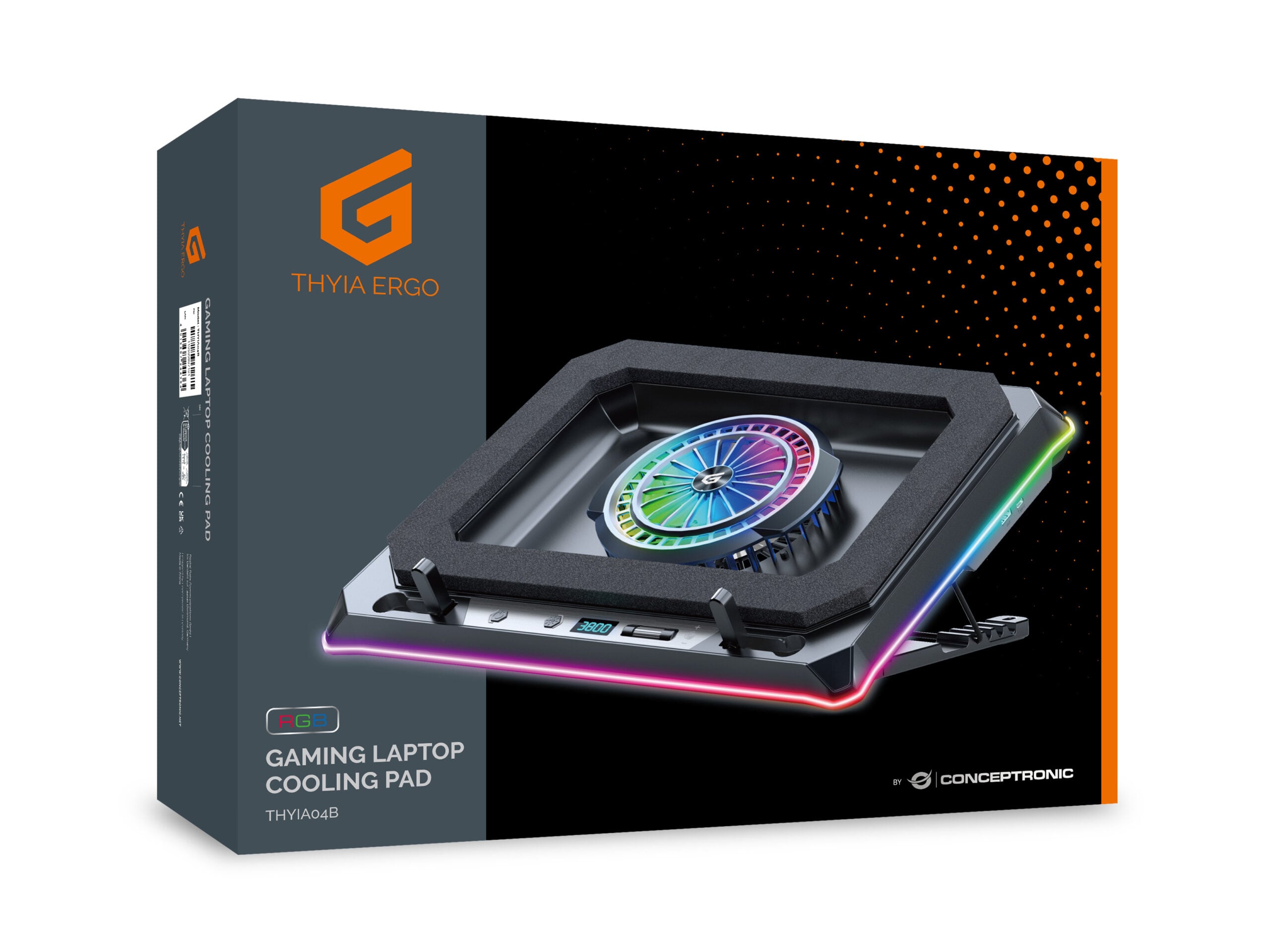 Conceptronic THYIA04B laptop cooling pad 48,3 cm (19") 1700 RPM Zwart - Afbeelding 4