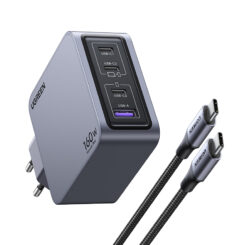 Ugreen Nexode Pro 160W GaN Charger with USB-C Cable Universeel Zwart, Grijs AC Snel opladen Binnen - Afbeelding 4